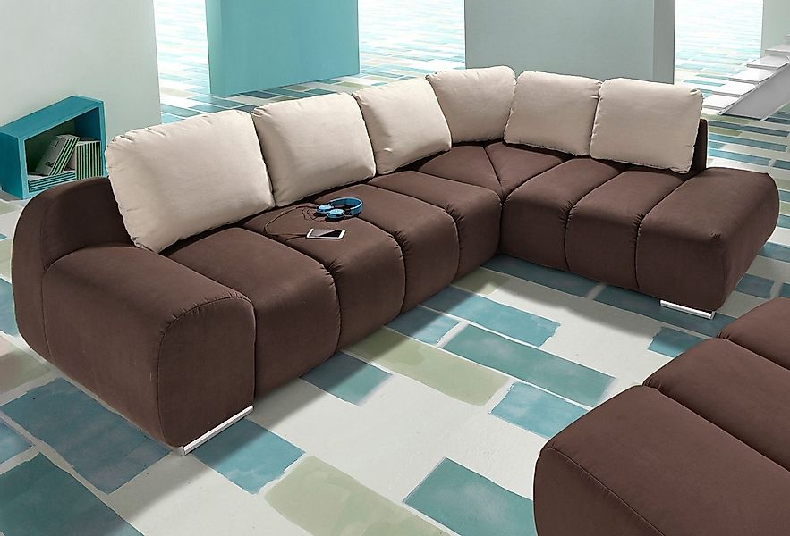 INOSIGN Ecksofa »Bono L-Form«, mit Ottomane, wahlweise mit Bettfunktion günstig online kaufen