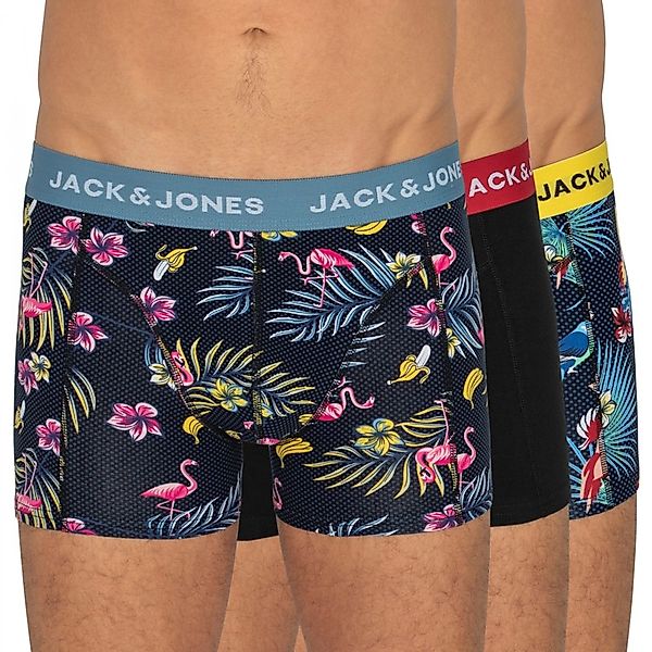 Jack & Jones 3-er Set Trunks Blau & Schwarz mit Motiv günstig online kaufen