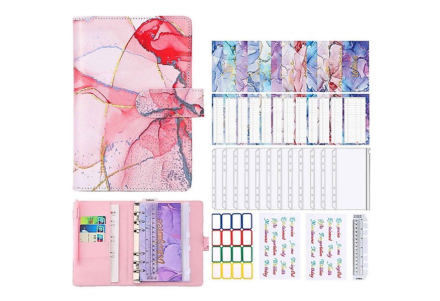 KINSI Ringbuchmappe Marmoriertes Notizbuch, 6-Loch-Loseblatt, A6-Budget-Not günstig online kaufen