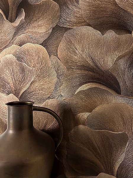 Newroom Vliestapete Diarra Braun Tapete Mustertapete Blumen, Grafik, strukt günstig online kaufen