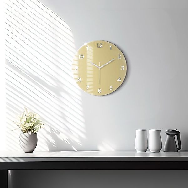 Tulup Wanduhr Wanduhr Glasrunde Uhr Moderne Glaswanduhr 30cm Uhr aus Gehärt günstig online kaufen