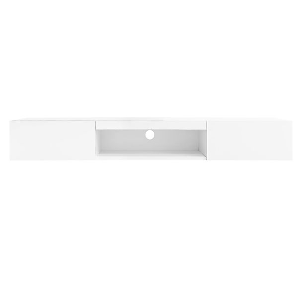 TV Schrank Weiß, Hochglanz-Wandschrank 70 Zoll, LED-Beleuchtung, Bluetooth- günstig online kaufen