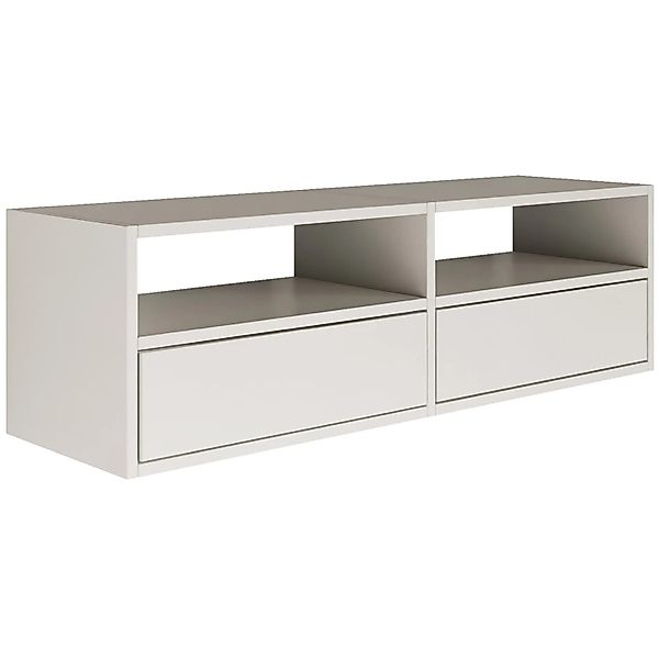 Selsey TV-Hängeboard Framme 100 cm mit Offenen Ablagen Weiß günstig online kaufen