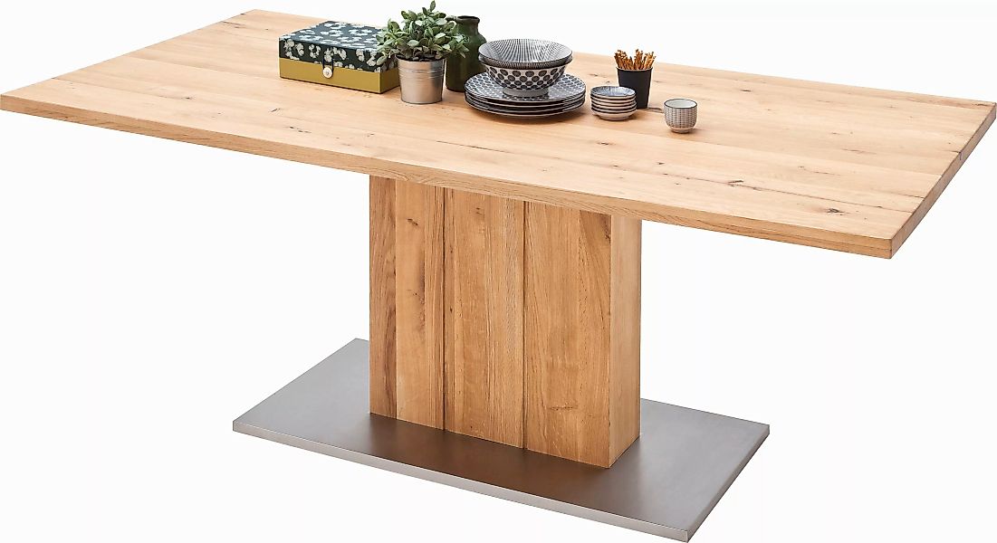 MCA furniture Esstisch "Greta", Esstisch Massivholz mit Baumkante, gerader günstig online kaufen