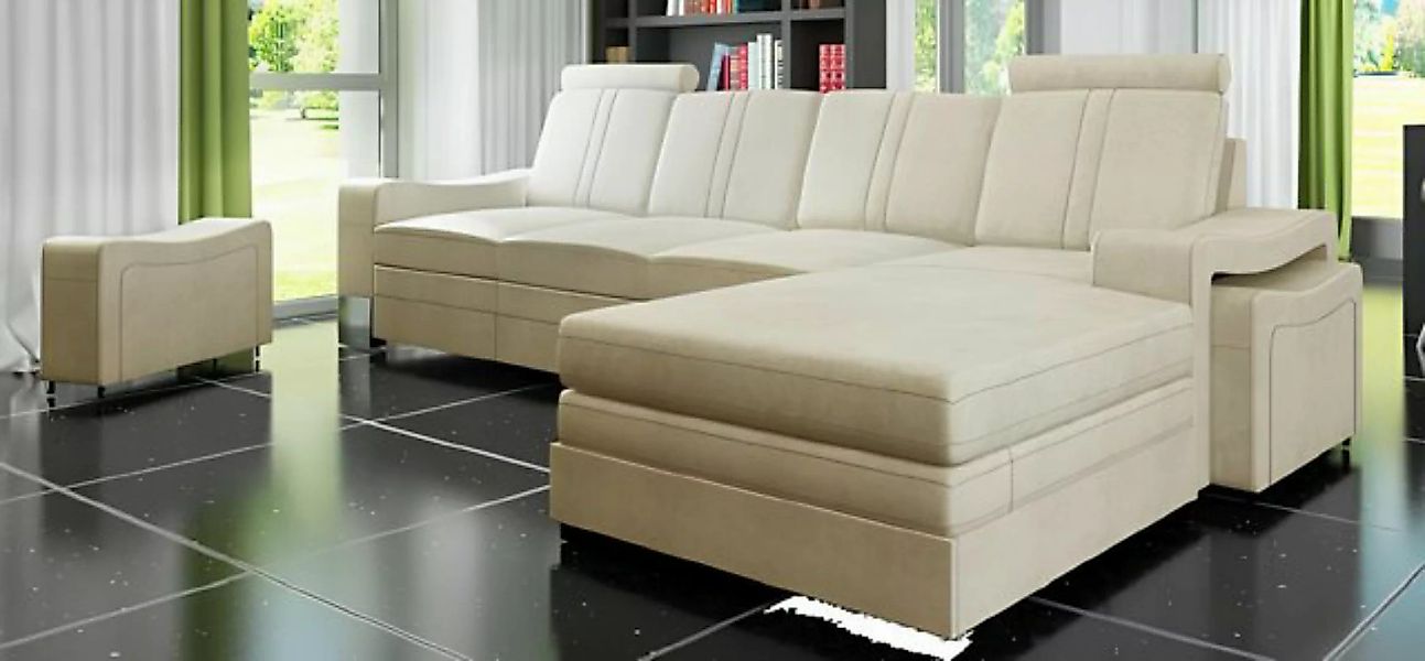 JVmoebel Ecksofa Textilcouch mit USB Stoffsofa Stoffcouch Ecksofa Sofa Pols günstig online kaufen