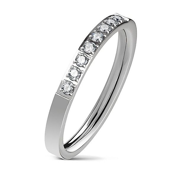 viva-adorno Fingerring Damenring Edelstahl Ring mit Zirkonia Band Verlobung günstig online kaufen