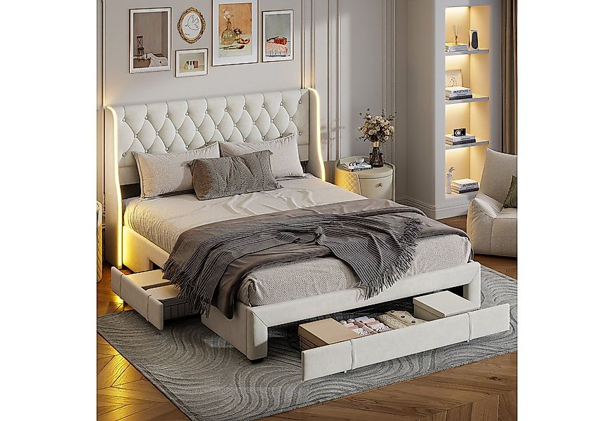 Furnishings Home Stauraumbett Polsterbett Doppelbett modernes Design Cheste günstig online kaufen