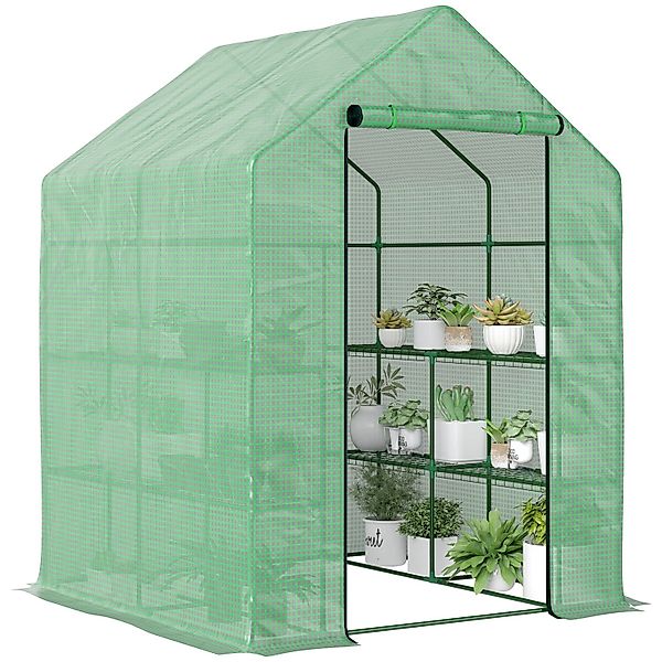 Outsunny Foliengewächshaus mit 8 Regalebenen 143 x 138 x 195 cm günstig online kaufen