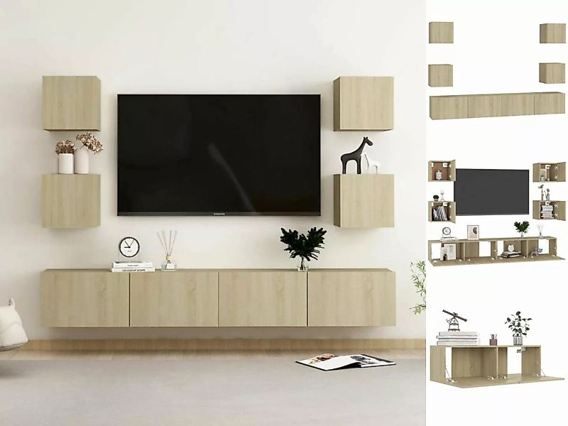 vidaXL Kleiderschrank 6-tlg TV-Schrank-Set Sonoma-Eiche Spanplatte TV-Konso günstig online kaufen