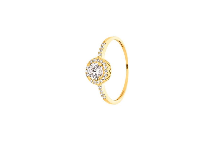 Suzan Gold Goldring 375er Gold Ring für Damen– Zirkonia Solitär, edles Gesc günstig online kaufen