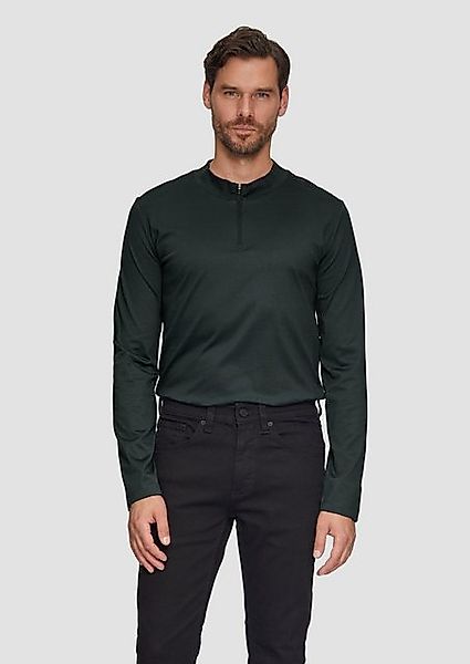 s.Oliver BLACK LABEL Langarmshirt Langarmshirt mit Reißverschluss aus merce günstig online kaufen