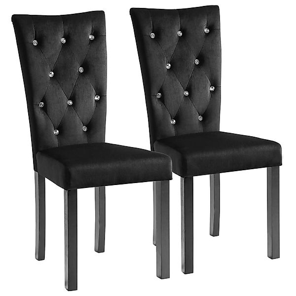vidaXL Esszimmerstuhl Esszimmerstühle 2 Stk. Schwarz günstig online kaufen