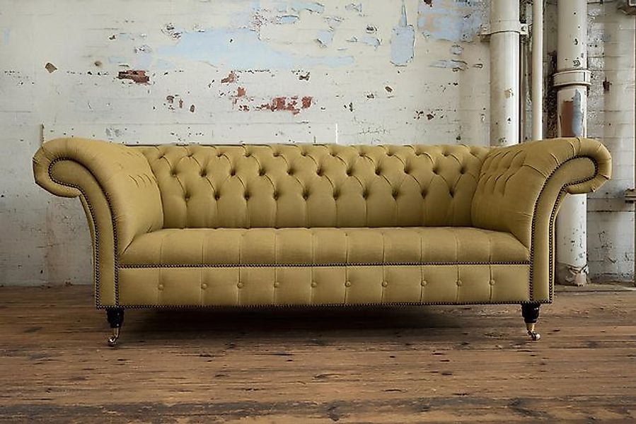 JVmoebel Sofa Gelbe Designer Sofa Couch Polster XXL 3 Sitzer Big Sofas Couc günstig online kaufen