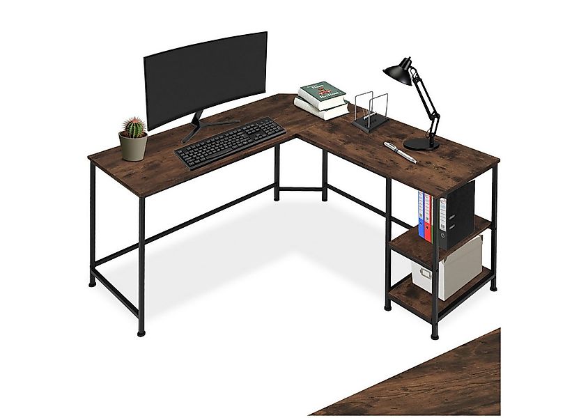 tectake Schreibtisch Hamilton (1-St., 1 tlg), Platzsparender Eckschreibtisc günstig online kaufen