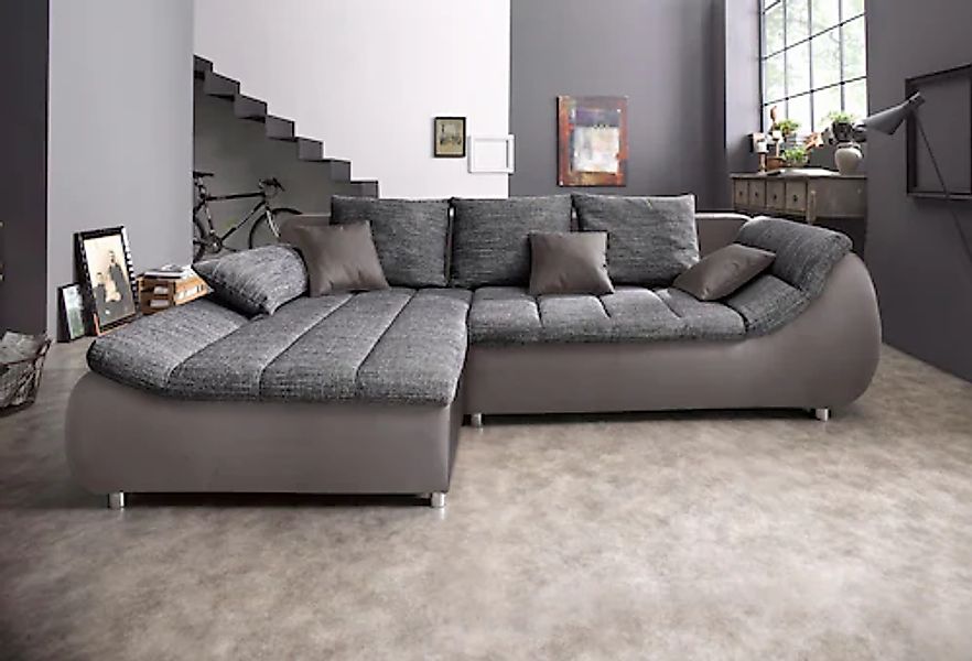 Home affaire Ecksofa »Imola, bequem, aktuelle Steppung im Sitz, L-Form, Bre günstig online kaufen