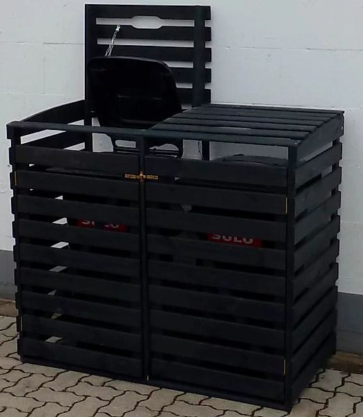 promadino Mülltonnenbox, für 2x120 l aus Holz, BxTxH: 130x63x111 cm günstig online kaufen