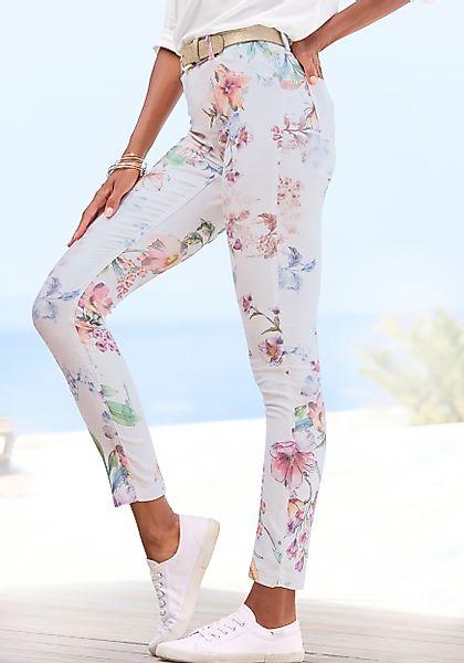 LASCANA 7/8-Jeggings mit Blumenprint, Skinny Jeans günstig online kaufen