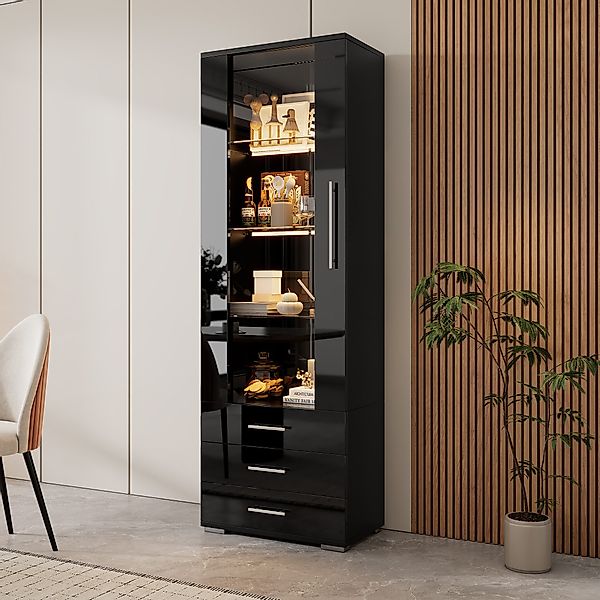 HAUSS SPOLE Vitrine Hochglanz, Glasvitrine mit günstig online kaufen