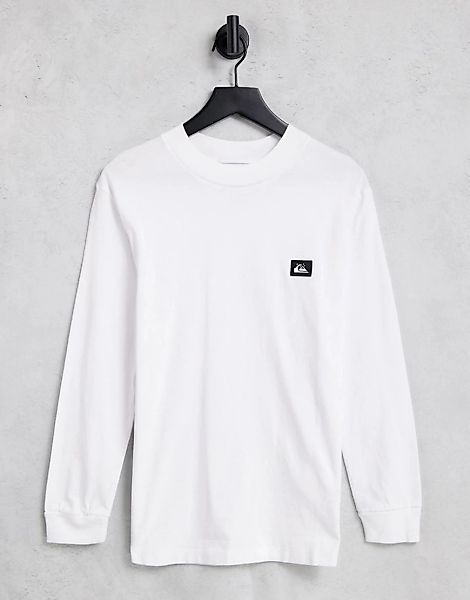 Quiksilver – Label – Langärmliges T-Shirt in Weiß günstig online kaufen