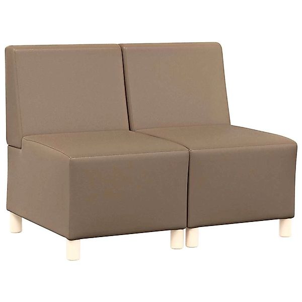 vidaXL Modulares Sofa ohne Armlehnen 2 Stk Cappuccino 55 x 74 x 82 cm 33997 günstig online kaufen