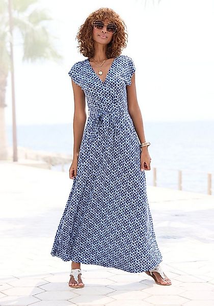 LASCANA Maxikleid mit Bindegürtel, Sommerkleid, Strandkleid günstig online kaufen