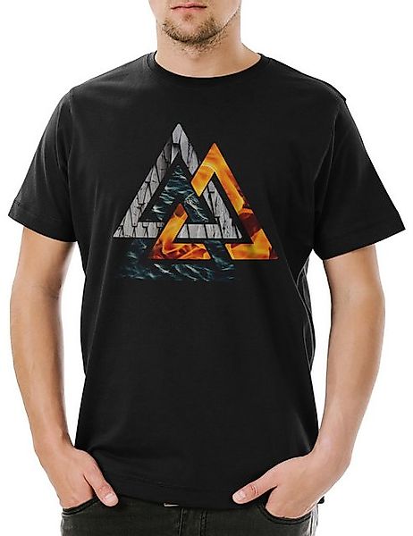 Urban Backwoods Print-Shirt Valknut Symbol II Herren T-Shirt Wotansknoten O günstig online kaufen