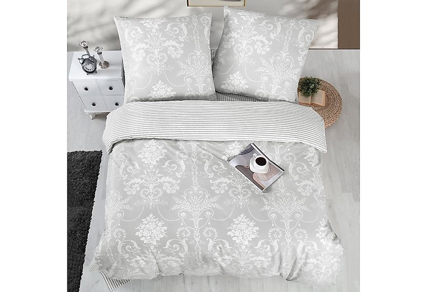 yadetextil Bettwäsche Bettwäsche 200x200 cm. grau, 3 tlg. set, Alone V1, Re günstig online kaufen