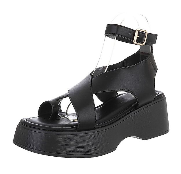 Ital-Design Elegante Plateau-Sandalen mit Riemen für Damen Zehentrenner (89 günstig online kaufen