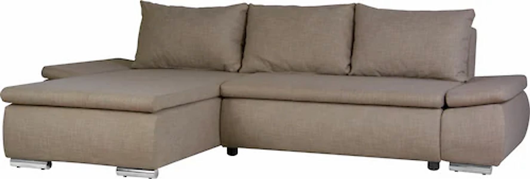 Home affaire Ecksofa »Acra L-Form« mit Bettfunktion und Bettkasten, in Matt günstig online kaufen