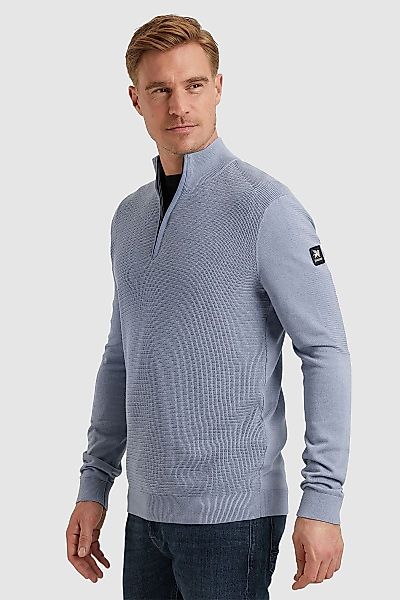 Vanguard Pullover halber Reißverschluss strukturiert Blau - Größe XL günstig online kaufen
