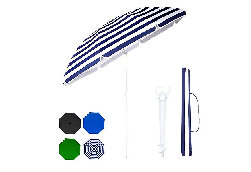 Sekey Sonnenschirm Ø 160 cm Rund Strandschirm Balkonschirm mit Tragetasch u günstig online kaufen