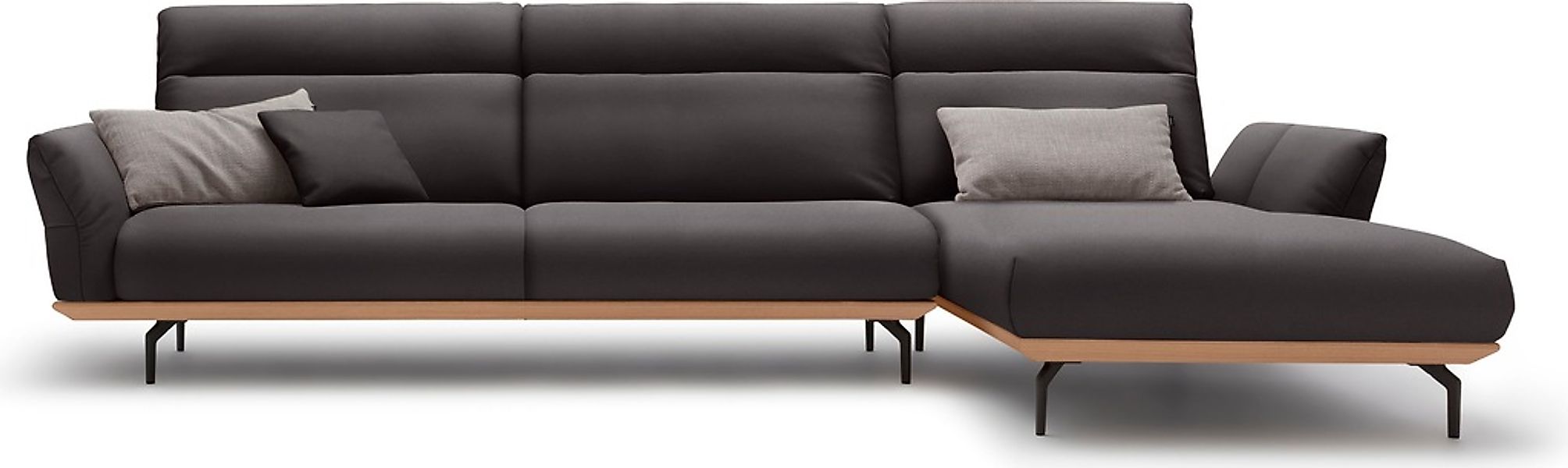 Creation BY ROLF BENZ Ecksofa "CR.460" Sockel in Eiche, Winkelfüße in Umbra günstig online kaufen