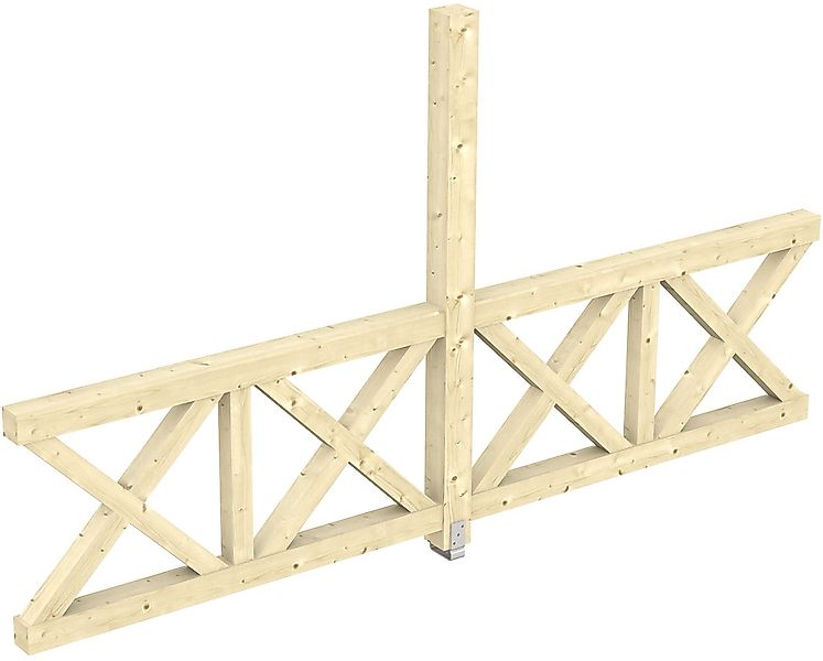 Skanholz Carport-Seitenwand "Andreaskreuz" freistehehend günstig online kaufen