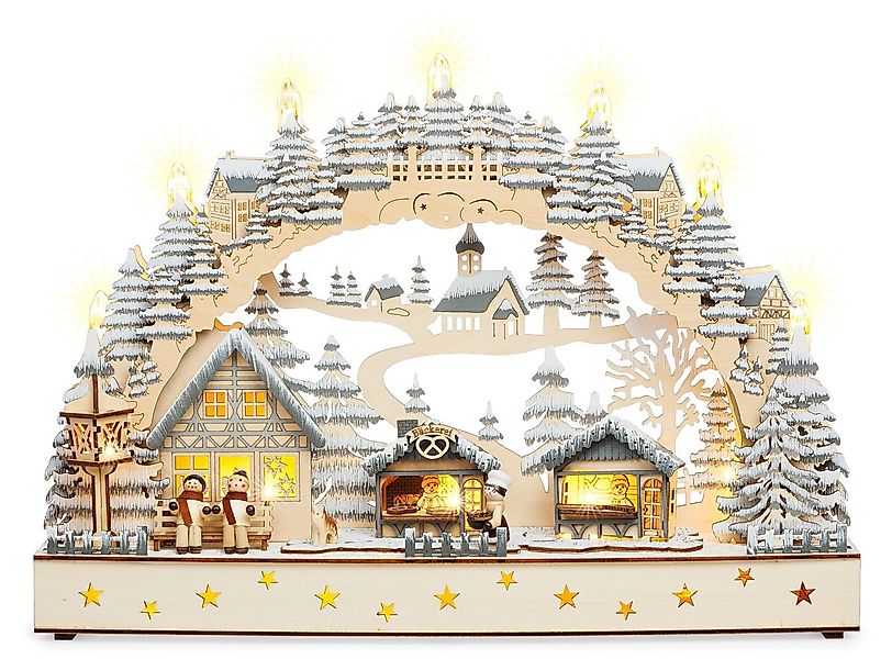 SIKORA Schwibbogen LB100 beleuchteter LED Lichterbogen Deko aus Holz Winter günstig online kaufen