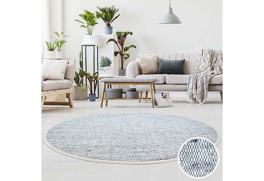 TaraCarpet Wollteppich TaraCarpet Handwebteppich Frankeneck, rund, Höhe: 13 günstig online kaufen