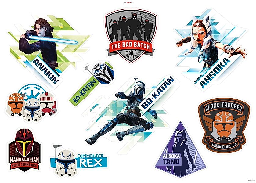 Komar Wandtattoo "Clone Wars Badges - Größe 100 x 70 cm", (10 St.), selbstk günstig online kaufen