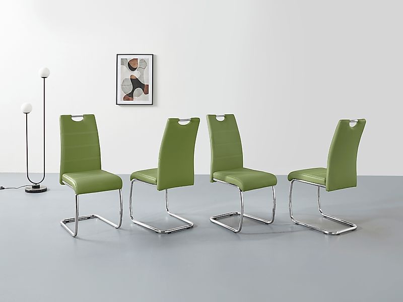 HELA Freischwinger »Flora, Esszimmerstühle«, (Set), 4 St., Kunstleder, Schw günstig online kaufen