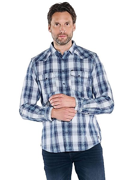 Engbers Langarmhemd Herren Langarm-Hemd kariert, Brilliantblau günstig online kaufen