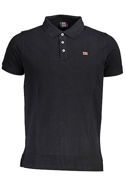 NORWAY 1963 Poloshirt Schwarzes Kurzarm-Polohemd Herren mit Applikation günstig online kaufen
