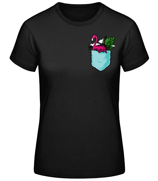 Brusttasche Flamingo · Frauen Basic T-Shirt günstig online kaufen