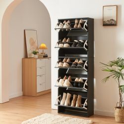 en.casa Schuhkipper, »Lund« mit 5 verspiegelten günstig online kaufen