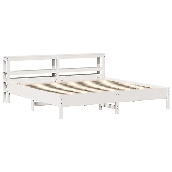 vidaXL Massivholzbett ohne Matratze Weiß 200x200 cm Kiefernholz 3306136 günstig online kaufen