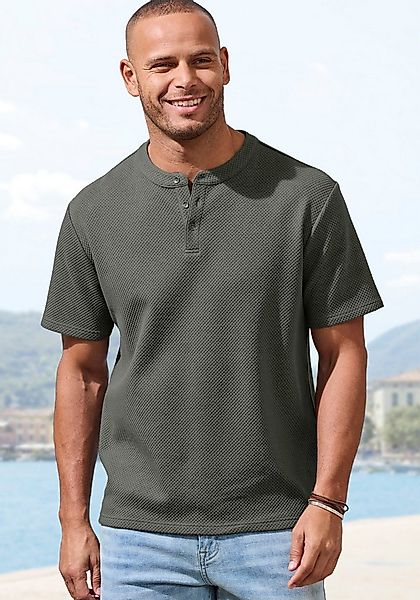 John Devin T-Shirt Kurzarm-Poloshirt aus Struktur-Qualität mit modischem St günstig online kaufen