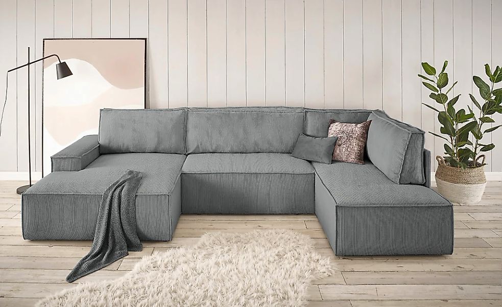 Home affaire Wohnlandschaft "SHERWOOD 329 cm, U-Form, Schlafsofa,", Schlaff günstig online kaufen