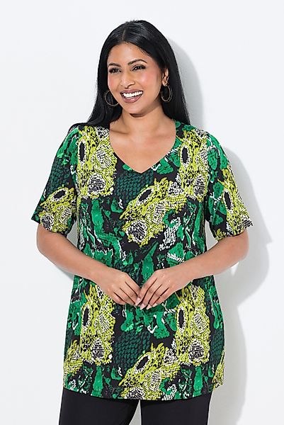 Ulla Popken T-Shirt Slinkyshirt Schlangen-Design Herzausschnitt günstig online kaufen