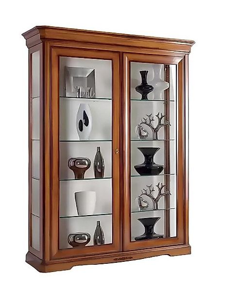 Xlmoebel Vitrine Traditioneller Vitrinenschrank in klassischem Braun aus Ho günstig online kaufen