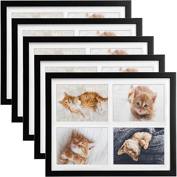 Bomoe Galeria Bilderrahmen 4 Bilder 10x15cm Schwarz 5tlg günstig online kaufen