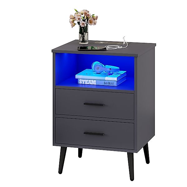 LVSOMT Nachttisch mit Beleuchtung LED und günstig online kaufen