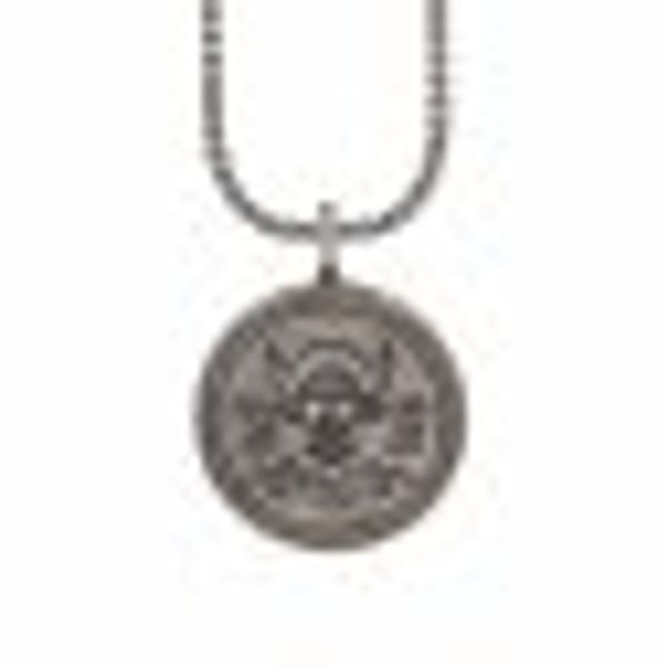 Anhänger mit Kette 925/- Silber matt oxidiert Rock Music Skull Wappen günstig online kaufen