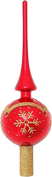 Krebs Glas Lauscha Christbaumspitze KGL03335, Weihnachtsdeko rot, Christbau günstig online kaufen